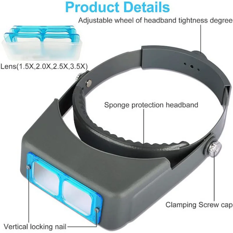 Electronics Repair Glasses - Lupa z pałąkiem na głowę Tungfull