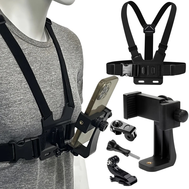 Gopro Action Camera Hero 12 Black - Pasek na klatkę piersiową do telefonu,