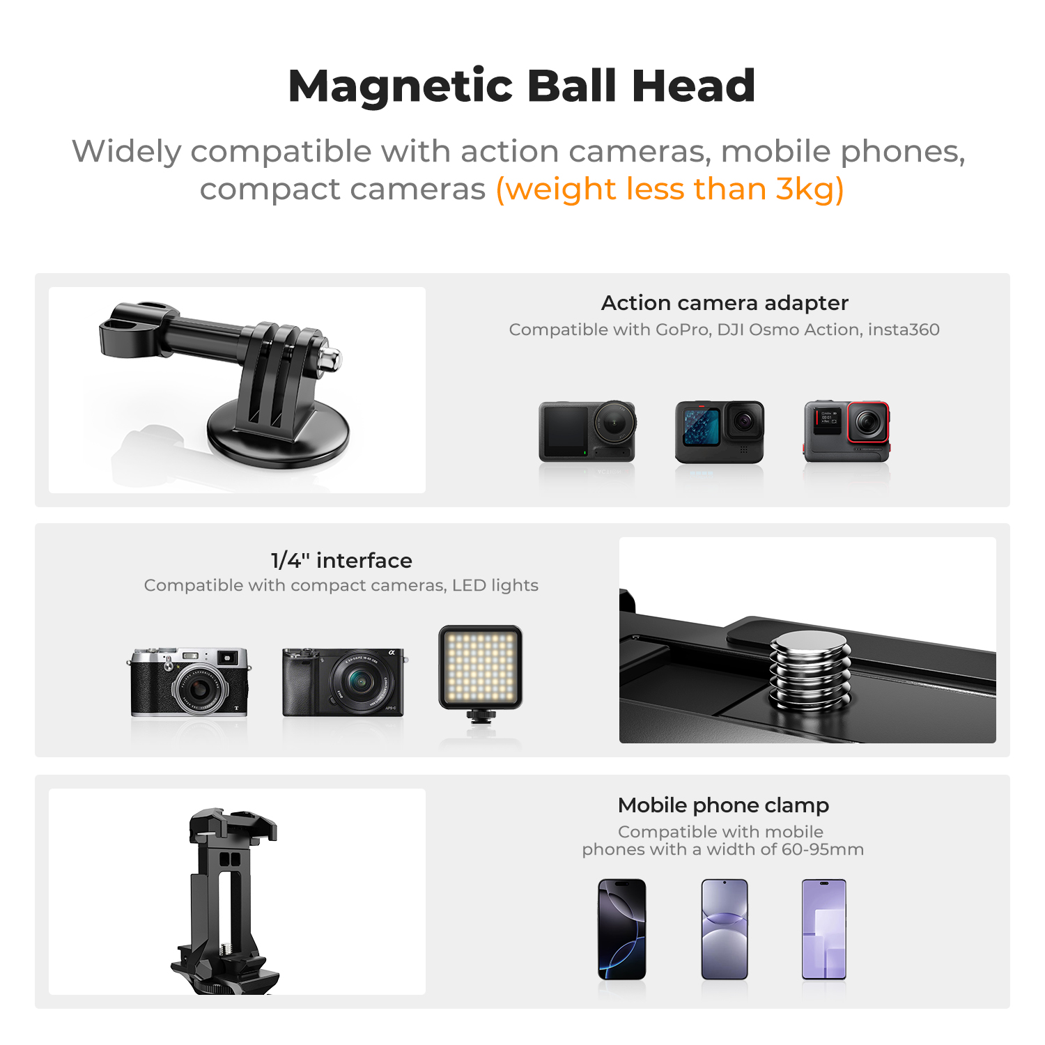 Magnetyczny uchwyt do kamery K – Gopro Action Camera Hero 13 Black recenzja i cena